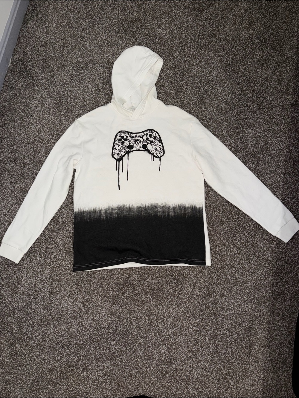 H&M Graphic Dip-Dye Hoodie with Drip Controller Motif